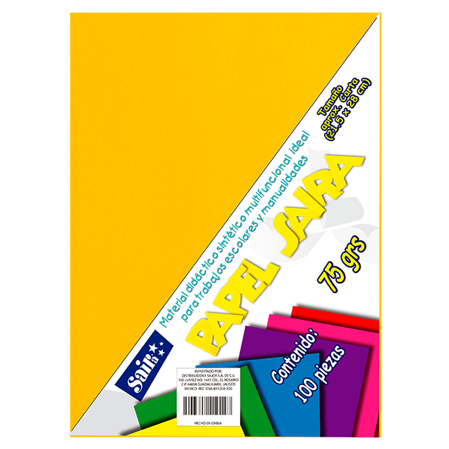 PAPEL BOND #22 AMARILLO INTENSO T/C C/100