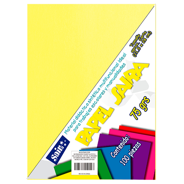 PAPEL BOND #24 AMARILLO PASTEL T/C C/100