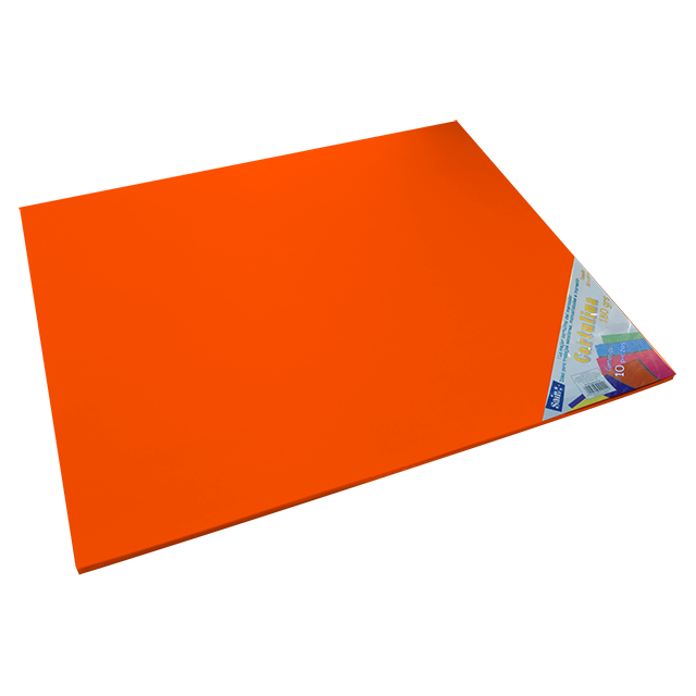 CARTULINA PAQ C/10 C-40 NARANJA 50X65 180 GM