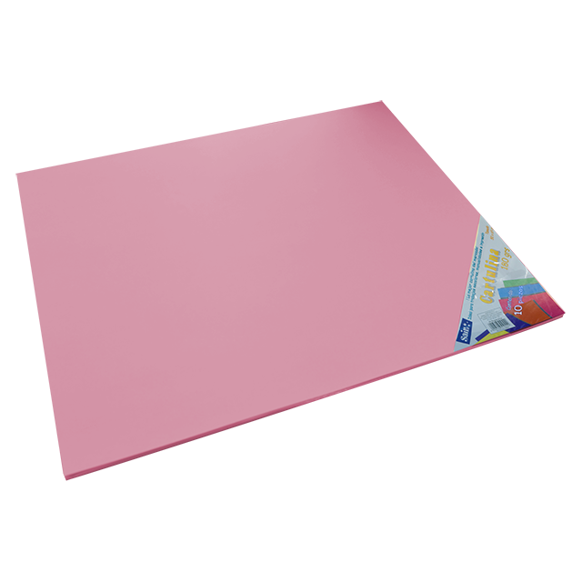 CARTULINA PAQ C/10 C-43 ROSA 50X65 180 GM