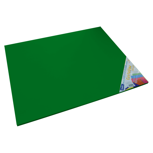CARTULINA PAQ C/10 C-50 VERDE BILLAR 50X65 180 GM