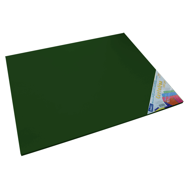 CARTULINA PAQ C/10 C-51 VERDE ABETO 50X65 180 GM