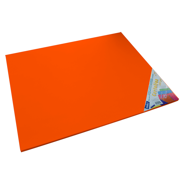 CARTULINA PAQ C/25 C-40 NARANJA 50X65 180 GM