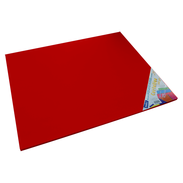 CARTULINA PAQ C/25 C-41 ROJO 50X65 180 GM