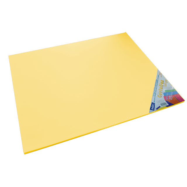 CARTULINA PAQ C/25 C-56 AMARILLO CLARO 50X65 180 GM