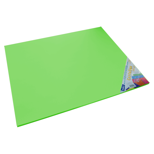 CARTULINA PAQ C/25 C-57 VERDE CLARO 50X65 180 GM