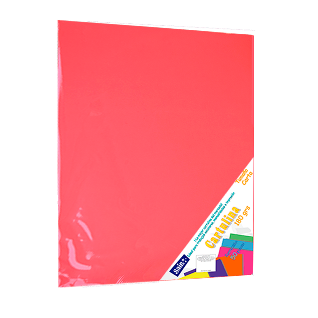 CARTULINA PAQ C/50 C-35 CORAL T/CARTA 180 GM