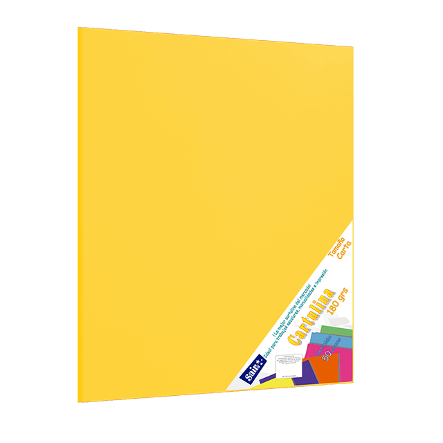 CARTULINA PAQ C/50 C-38 CANARIO T/CARTA 180 GM