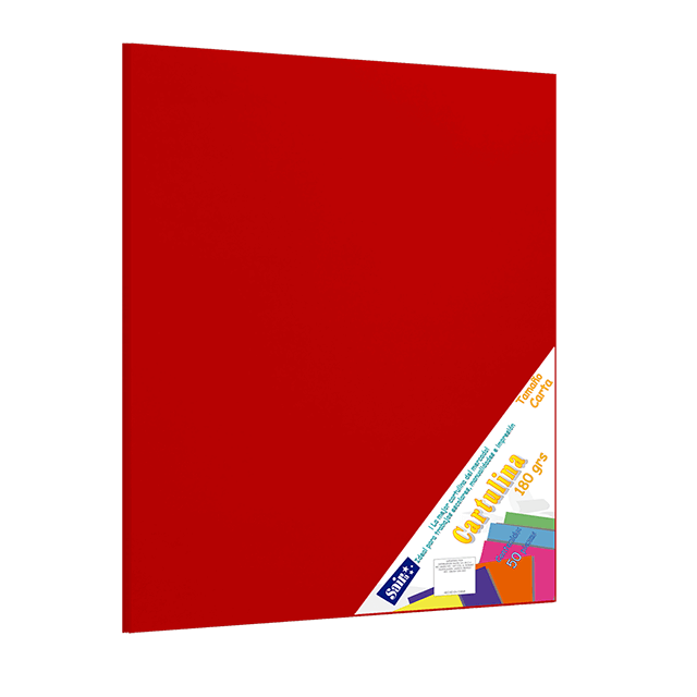 CARTULINA PAQ C/50 C-41 ROJO T/CARTA 180 GM