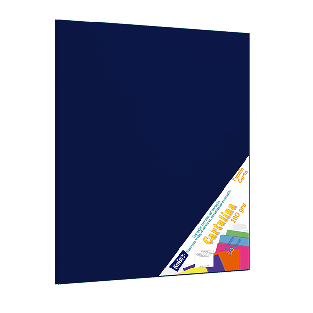 CARTULINA PAQ C/50 C-48 AZUL ULTRAMAR T/CARTA 180 GM