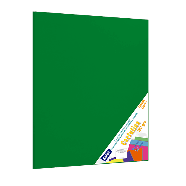 CARTULINA PAQ C/50 C-50 VERDE BILLAR T/CARTA 180 GM