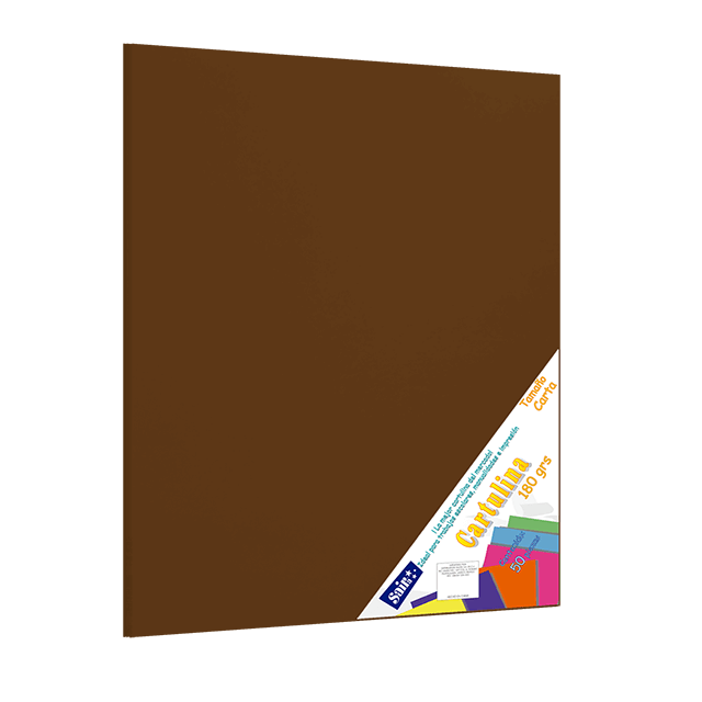 CARTULINA PAQ C/50 C-53 MARRON T/CARTA 180 GM