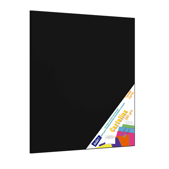 CARTULINA PAQ C/50 C-54 NEGRO T/CARTA 180 GM