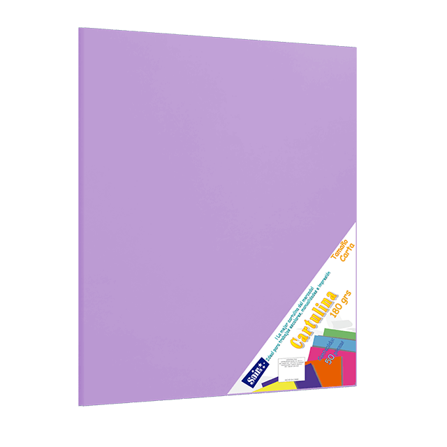 CARTULINA PAQ C/50 C-58 LILA T/CARTA 180 GM