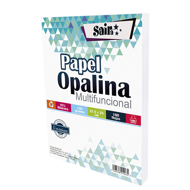 OPALINA PAPEL T/CARTA 120 GR BLANCA PAQ C/100