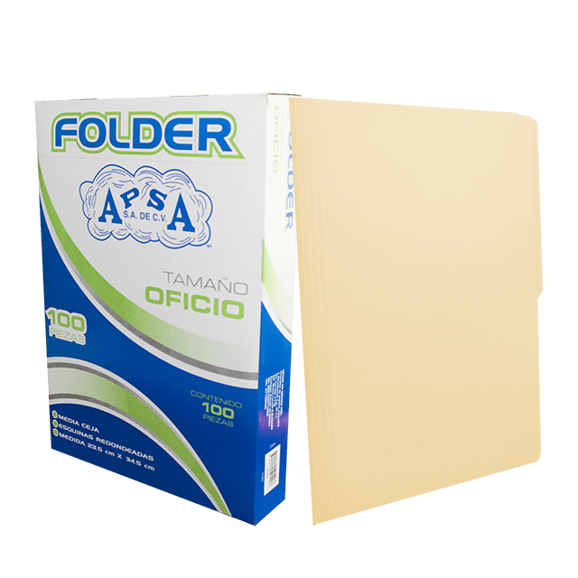FOLDER MARCA APSA T/OFICIO CREMA CAJA C/100