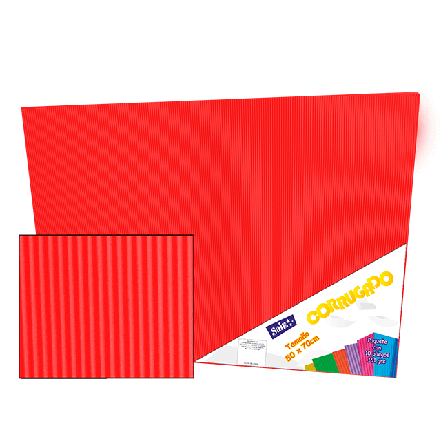 CORRUGADO 50X70 161-01 ROJO PQT C/10