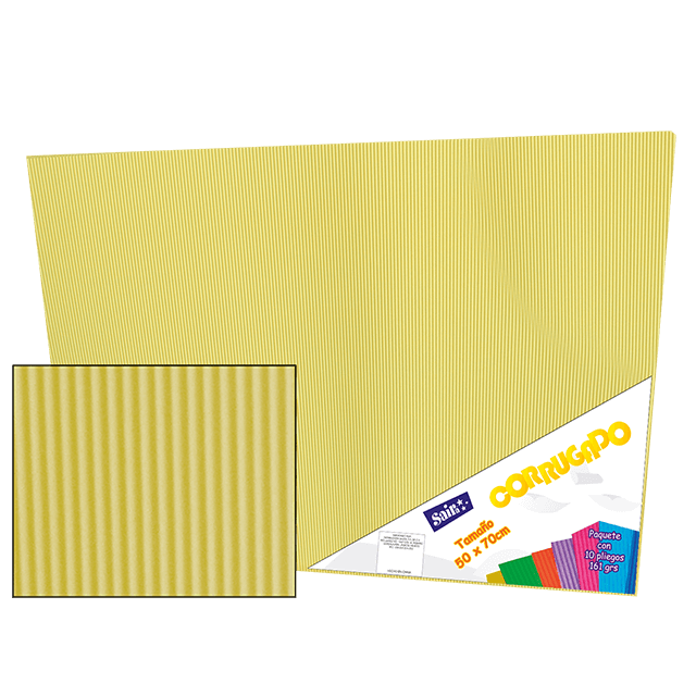 CORRUGADO 50X70 161-12 AMARILLO PASTEL PQT C/10