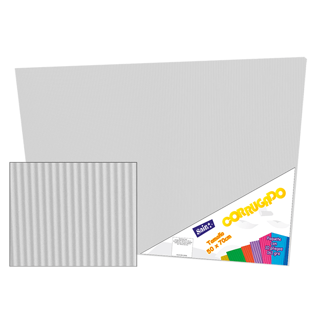 CORRUGADO 50X70 161-16 BLANCO PQT C/10