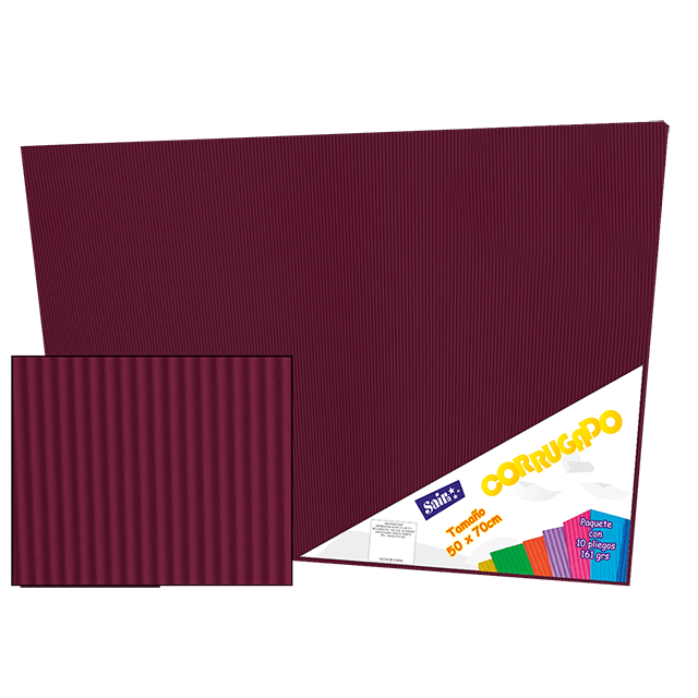 CORRUGADO 50X70 161-21 BURDEOS PQT C/10