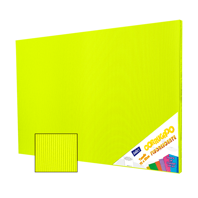 CORRUGADO FLUORESCENTE 50X70 165-D06 AMARILLO PQT C/10