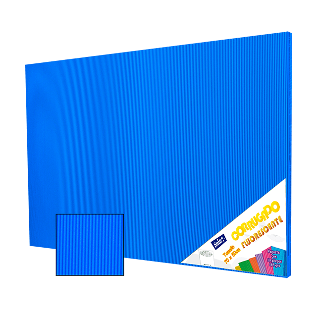CORRUGADO FLUORESCENTE 50X70 165-D07 AZUL PQT C/10