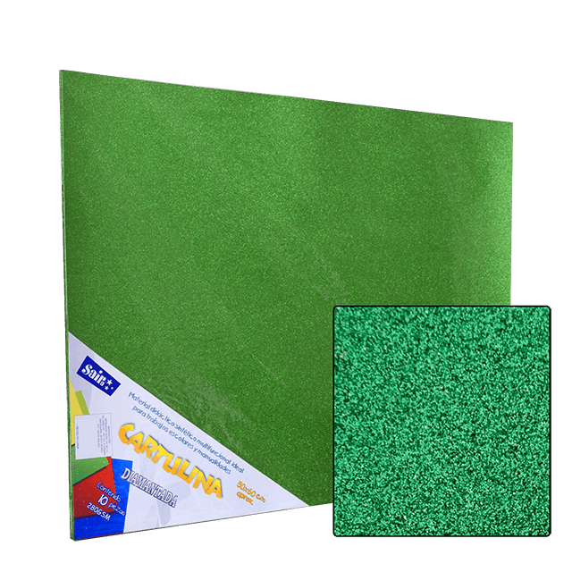 CARTULINA DIAMANTADA 280GRS. VERDE 50X60 C/10
