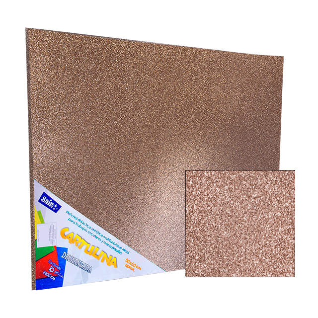 CARTULINA DIAMANTADA 280GRS. ROSE GOLD 50X60 C/10