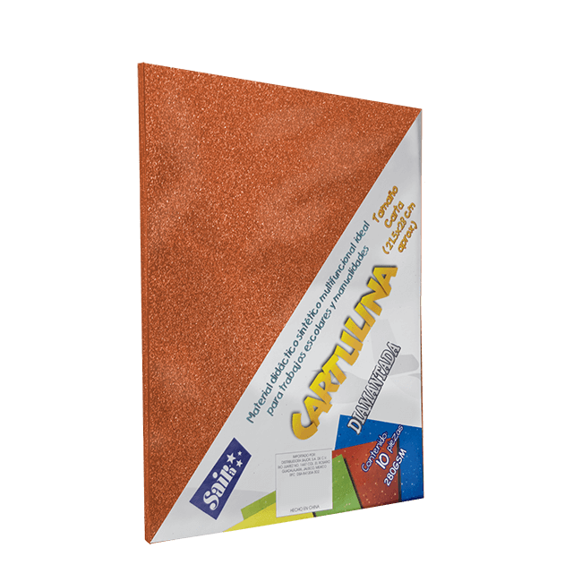 CARTULINA DIAMANTADA 280GRS. NARANJA T/CARTA C/10