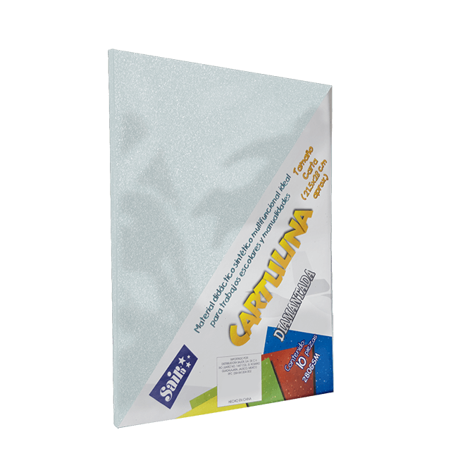 CARTULINA DIAMANTADA 280GRS. BLANCO T/CARTA C/10