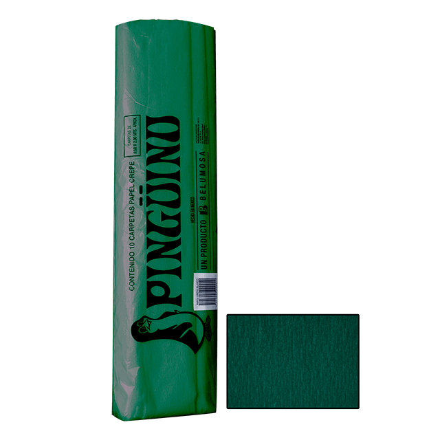 PINGUINO PAPEL CREPE 35 VERDE NAVIDAD CAJA C/250