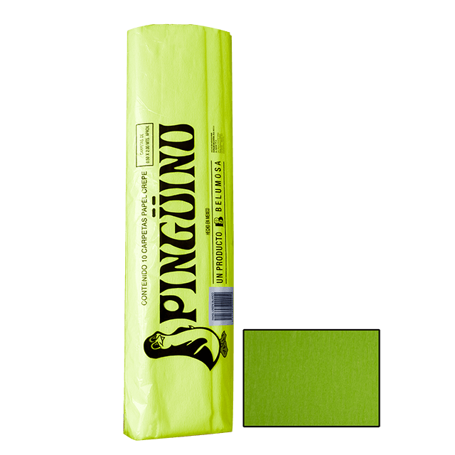 PINGUINO PAPEL CREPE 40 VERDE MANZANA CAJA C/250