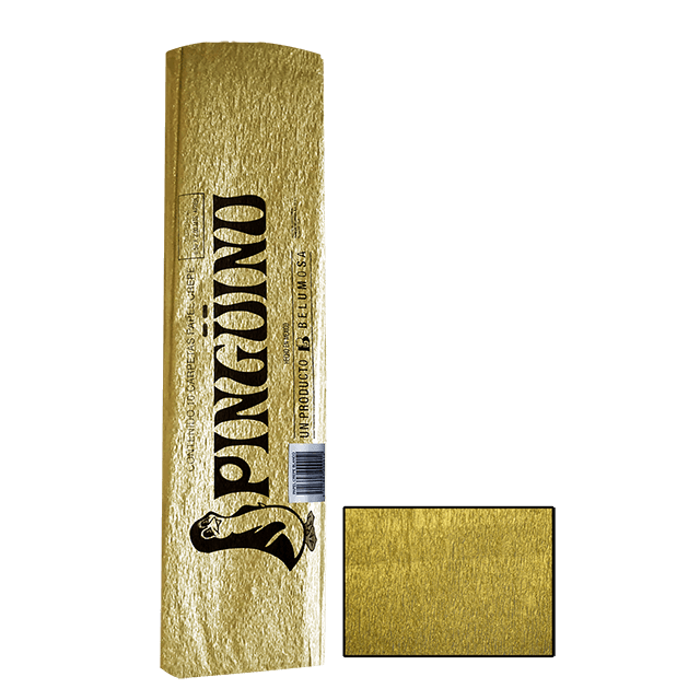 PINGUINO PAPEL CREPE 47 ORO METALICO CAJA C/250