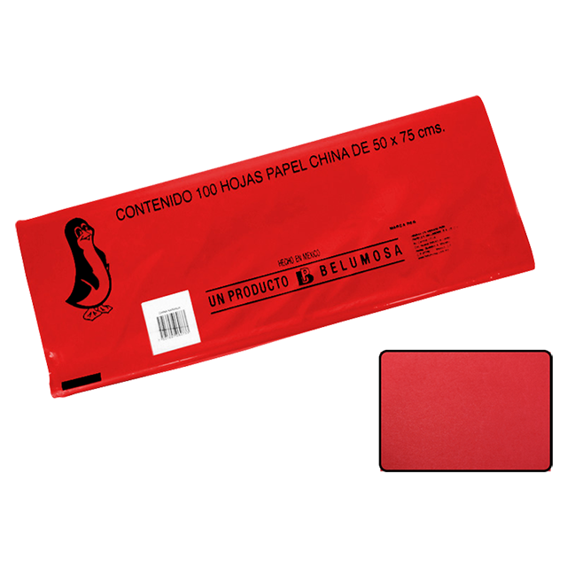 CHINA PAPEL BELUMOSA 10 C/100 32 ROJO NAVIDAD