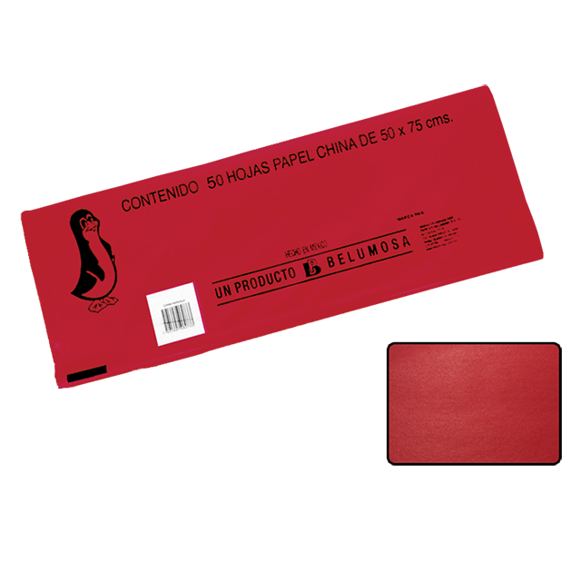 CHINA PAPEL BELUMOSA 20 C/50 NO.10 ROJO BANDERA