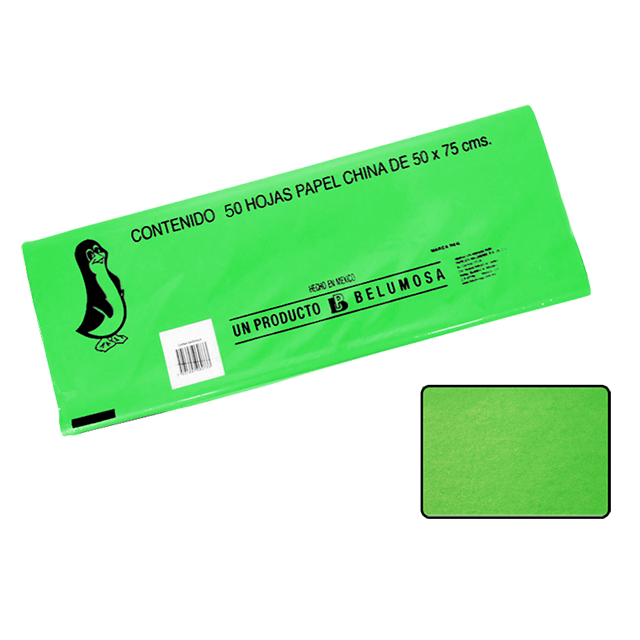 CHINA PAPEL BELUMOSA 20 C/50 NO.18 VERDE LIMON