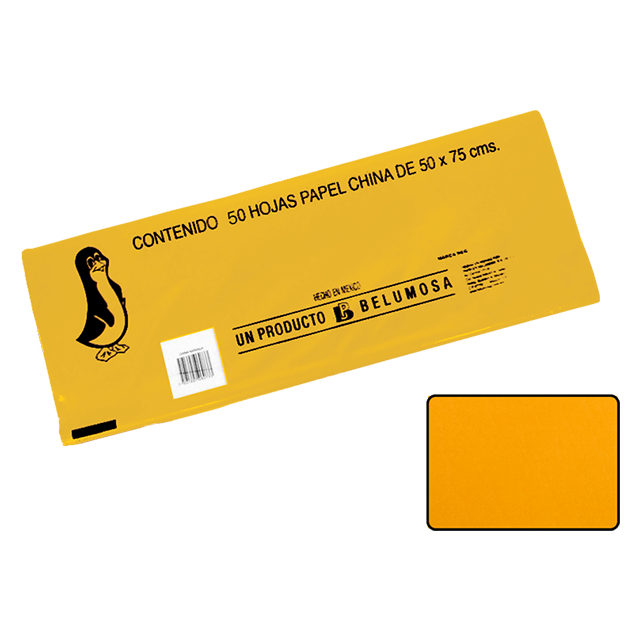 CHINA PAPEL BELUMOSA 20 C/50 NO.42 AMARILLO FUERTE