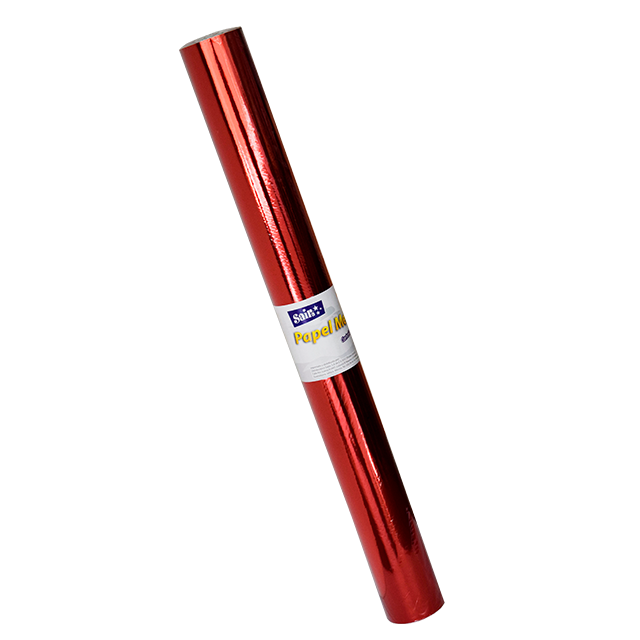 PAPEL METALICO ROLLO 60 CMS X 25 MTS ROJO