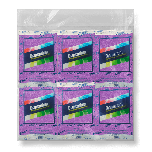 DIAMANTINA FINA 20 BOLSAS DE 50GRS # 10 LILA