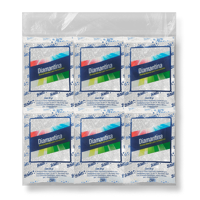 DIAMANTINA GRUESA 20 BOLSAS DE 50GRS # 17 BLANCO