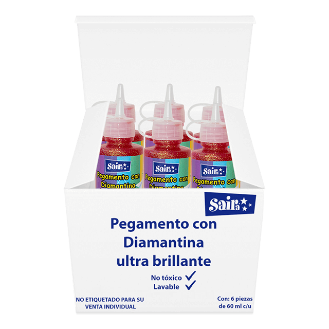 SILICON CON DIAMANTINA #14 ROJO CEREZA 60ML CAJA C/6 PZAS