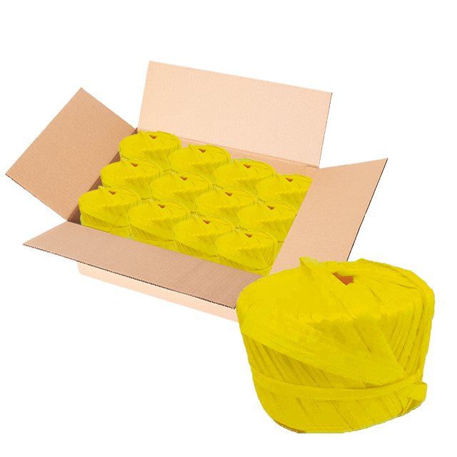 RAFIA TOYO BOLA 100 GR 5 AMARILLO FUERTE CAJA C/200