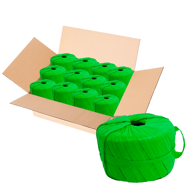 RAFIA TOYO BOLA 100 GR 10 VERDE LIMON CAJA C/200