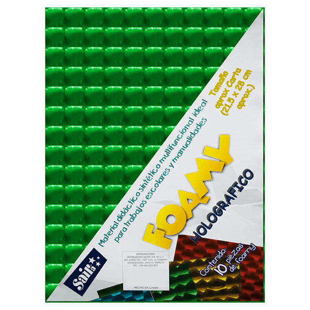 FOAMY HOLOGRAFICO T/C #4 VERDE PQT C/10