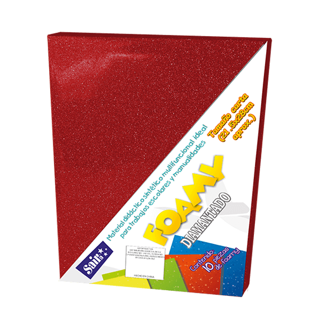 FOAMY DIAMANTADO T/CARTA 01 ROJO PQT C/10
