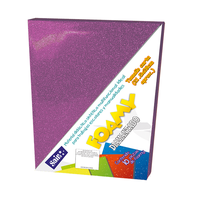 FOAMY DIAMANTADO T/CARTA 02 ROSA PALIDO PQT C/10