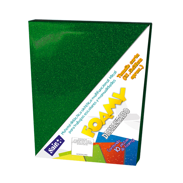 FOAMY DIAMANTADO T/CARTA 04 VERDE BANDERA PQT C/10