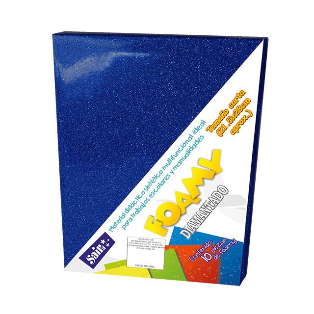 FOAMY DIAMANTADO T/CARTA 06 AZUL REY PQT C/10