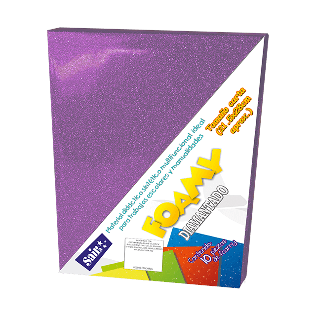 FOAMY DIAMANTADO T/CARTA 10 LILA C/10