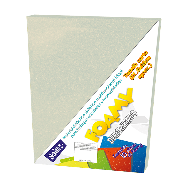 FOAMY DIAMANTADO T/CARTA 13  PERLA IRISADO PQT C/10